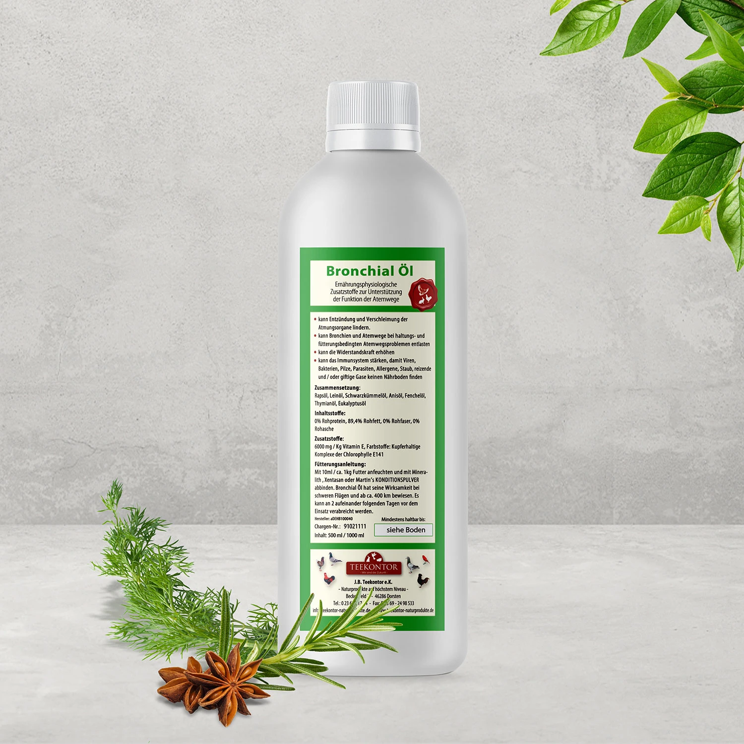 Teekontor Bronchial Öl 500ml 3 Teekontor Bronchial Öl 500ml